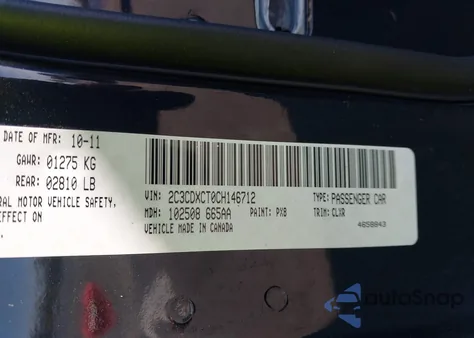 2012 Dodge Charger R/T z USA, uszkodzony, nr VIN 2C3CDXCT0CH146712